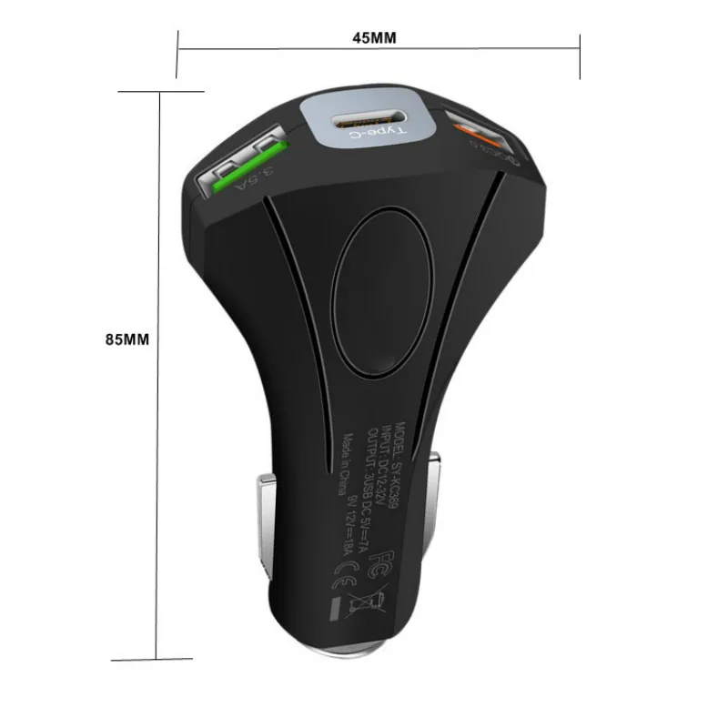 QC 3 0 USB C автомобильное зарядное устройство порта Быстрая зарядка быстрое для