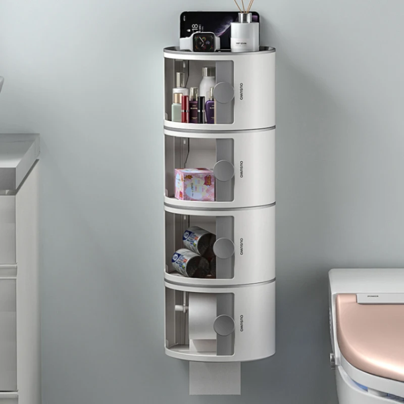 

New Bathroom Toilet Paper Shelf Waterproof Wall Mounted Storage Rack Shampoo Cosmetic Organizer Holder Home Bathroom Accessories