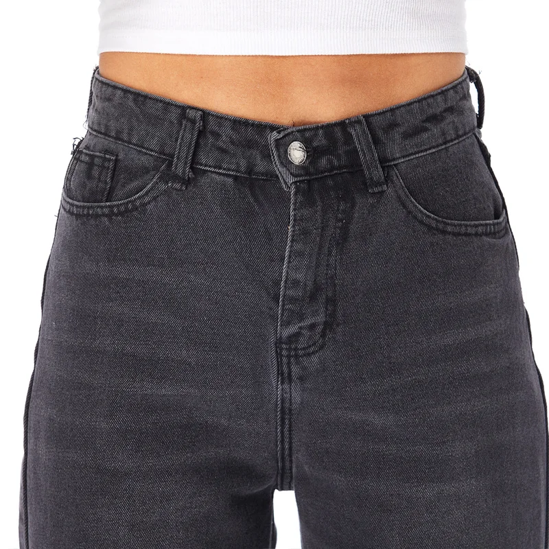 

DenimColab 2021 Autumn Loose Black Straight Jeans Pants Women Casual Solid High Waist Jeans Fashion Office Lady Jeans Trousers
