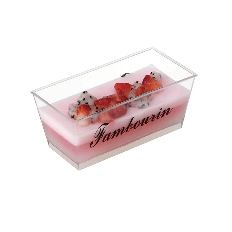 

50pcs Net red square transparent cake box 150ml pudding jelly fruit packaging boxes wedding birthday favors dessert cup with lid