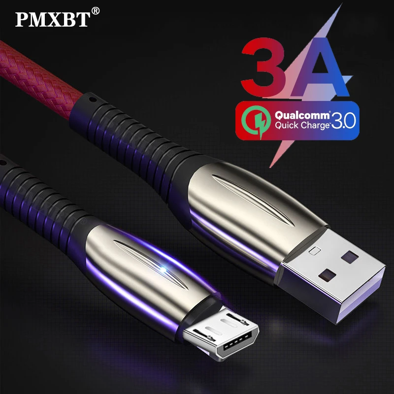 Кабель с разъемом Micro USB Type-C кабель Светодиодная лампа для быстрой зарядки и