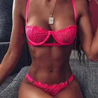 Комплект нижнего белья женский, кружевной, прозрачный