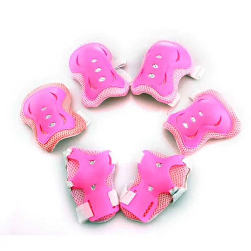 6 шт. Детские наколенники опоры для запястья защита катания на роликах скейтборде