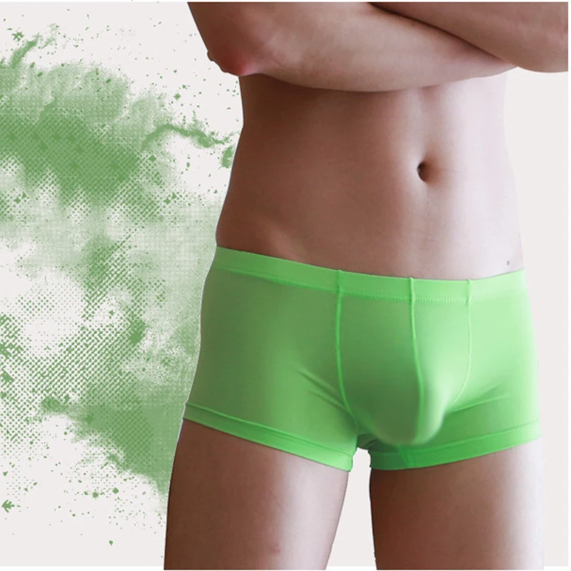 6 Pcs/Lot New Men's Ice Silk Nude Underwear Large Size Summer Thin Men's Cold Soft Ultra-Thin Underwear