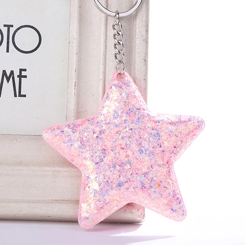 Звездный брелок с блестками брелоки кулоны для женщин сумки ключей автомобиля