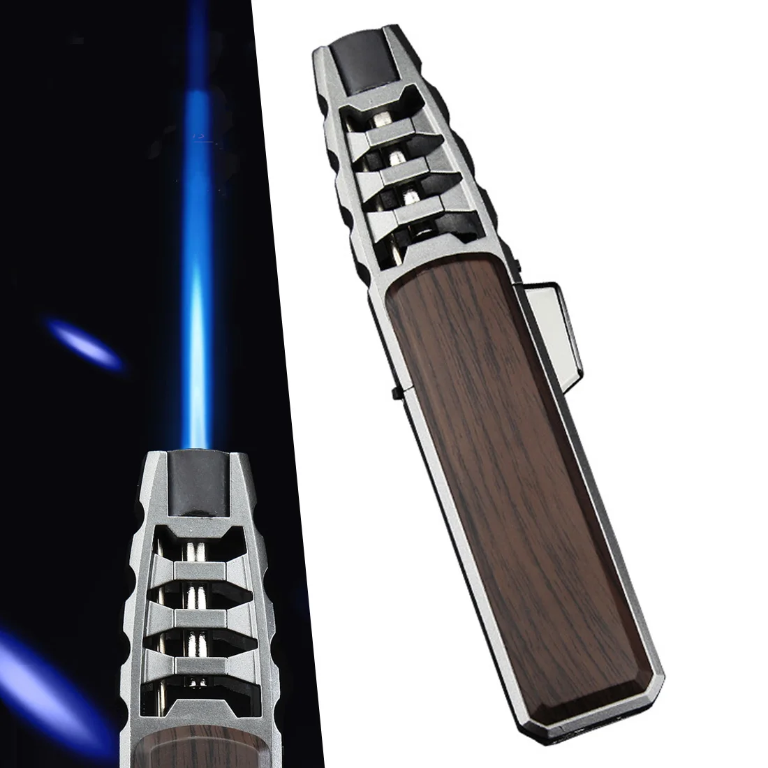 

Пистолет-распылитель, зажигалка для табака, ветрозащитная, синяя, Надувное пламя, зажигалка для сигарет, газовая, бутафонарь жигалка