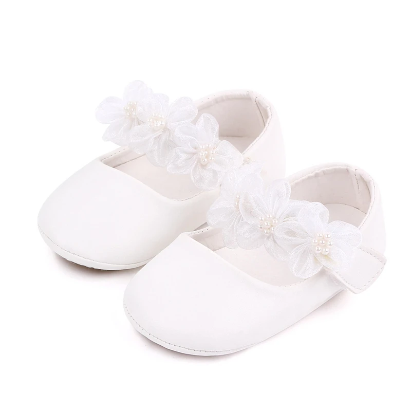 Zapatos de princesa para primeros pasos para ni&ntilde;a, cadena de flores para cuna, elegantes, suela antideslizante de goma, suaves y c&oacute;modos-4