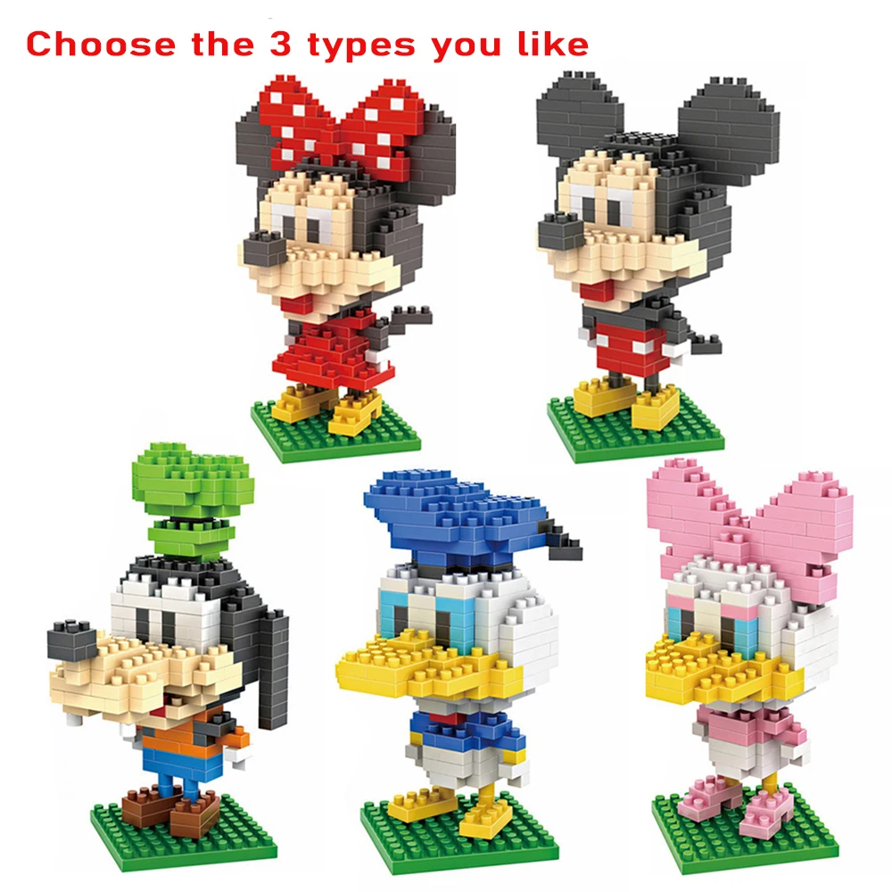 Мини строительные блоки игрушки модель мультяшного персонажа Обучающие для
