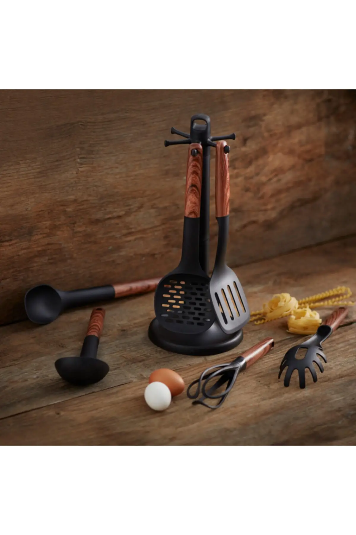 

7 Pcs Kitchen Service Set Beater Service Spoon Scoop Colander Spatula Pasta Ladle Material Plastic Home Decor Accessory 2021