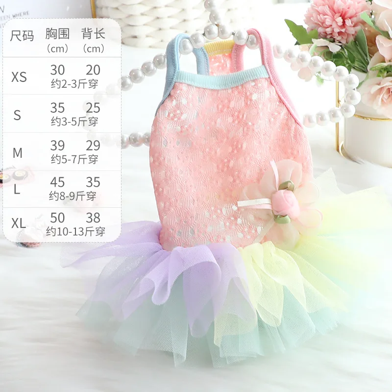 

Bubble Skirt Pet Dog Clothes Wedding Dress Clothing Dogs Super Small Costume Cute Chihuahua Print Summer Colorful Girl Mascotas
