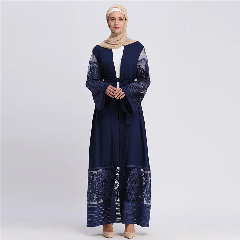 2019 кардиган абайя кружево бархат мусульманский хиджаб платье турецкая исламская
