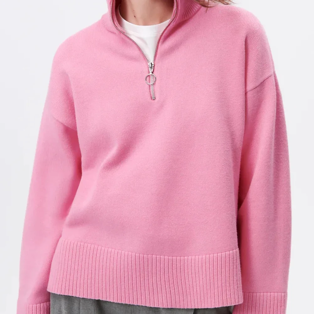 

xikom 2021 New Women Vintage Pink Round Neck Sweater Loose Female Simplicity Streetwear Casual Pullover Long Sleeve Chic Top