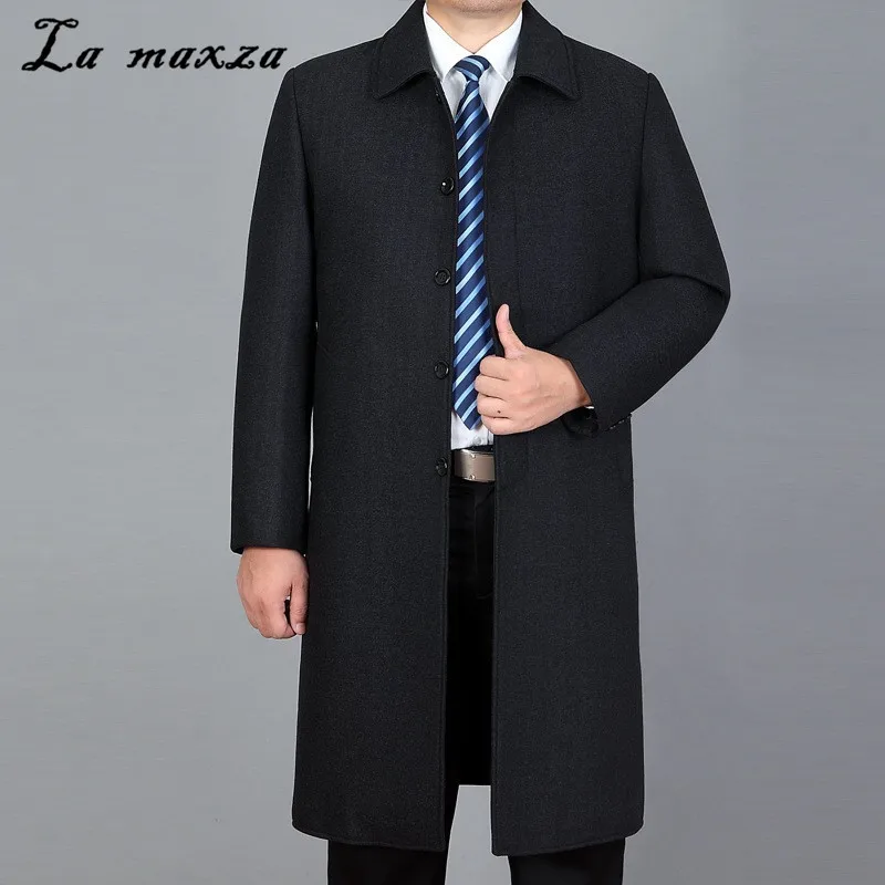 

2019 зимний модный корейский стиль мужские шерстяные длинные пальто Умные повседневные кашемировые пальто для мужчин