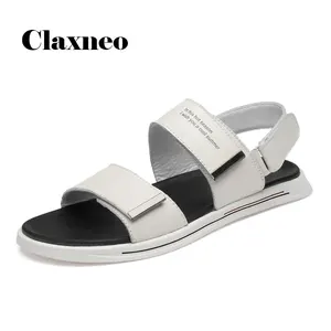 CLAX Ман кожаные сандалии 2019 летние Для мужчин; повседневная обувь дышащие белые сандалии мужская обувь для ходьбы