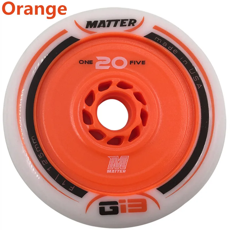 orange 125mm 6 штук 125 мм материя Gi3 F1 код белый 86A дорожный марафон роликовые коньки колеса 125 3 колеса катания на коньках Rodas G13 гоночные патины - Цвет: orange 125mm