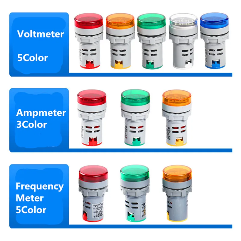 СВЕТОДИОДНЫЙ цифровой индикатор 22 мм напряжения в ВОЛЬТЕ сигнальной лампы
