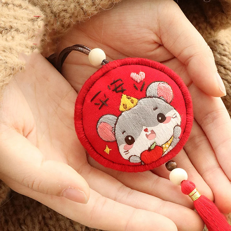 Cartoon Animal Sachet Kids Amulet DIY Embroidery kit for Beginner Cross Stitch Needlework Handmade Sewing Craft Car Pendant | Дом и сад