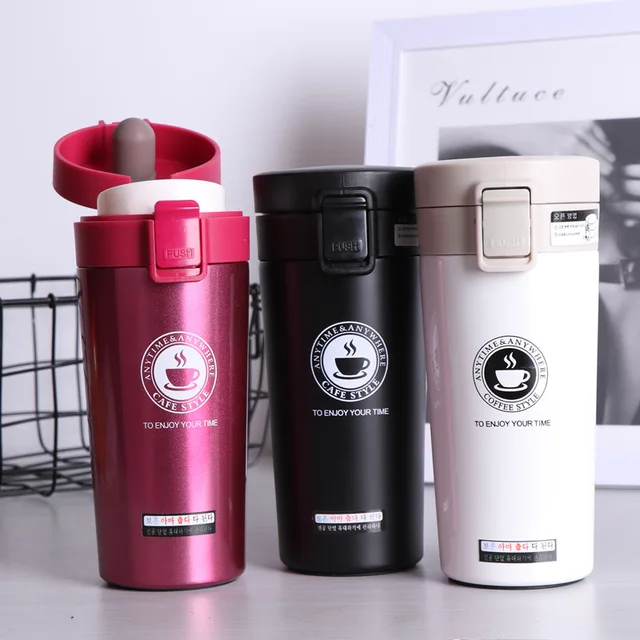 Pirtable Travel Coffee Mug Stainless Steel Thermos Tumbler Tea Cups Vacuum Flask thermo Water Bottle Tea Mug Car Cups Thermocup 5