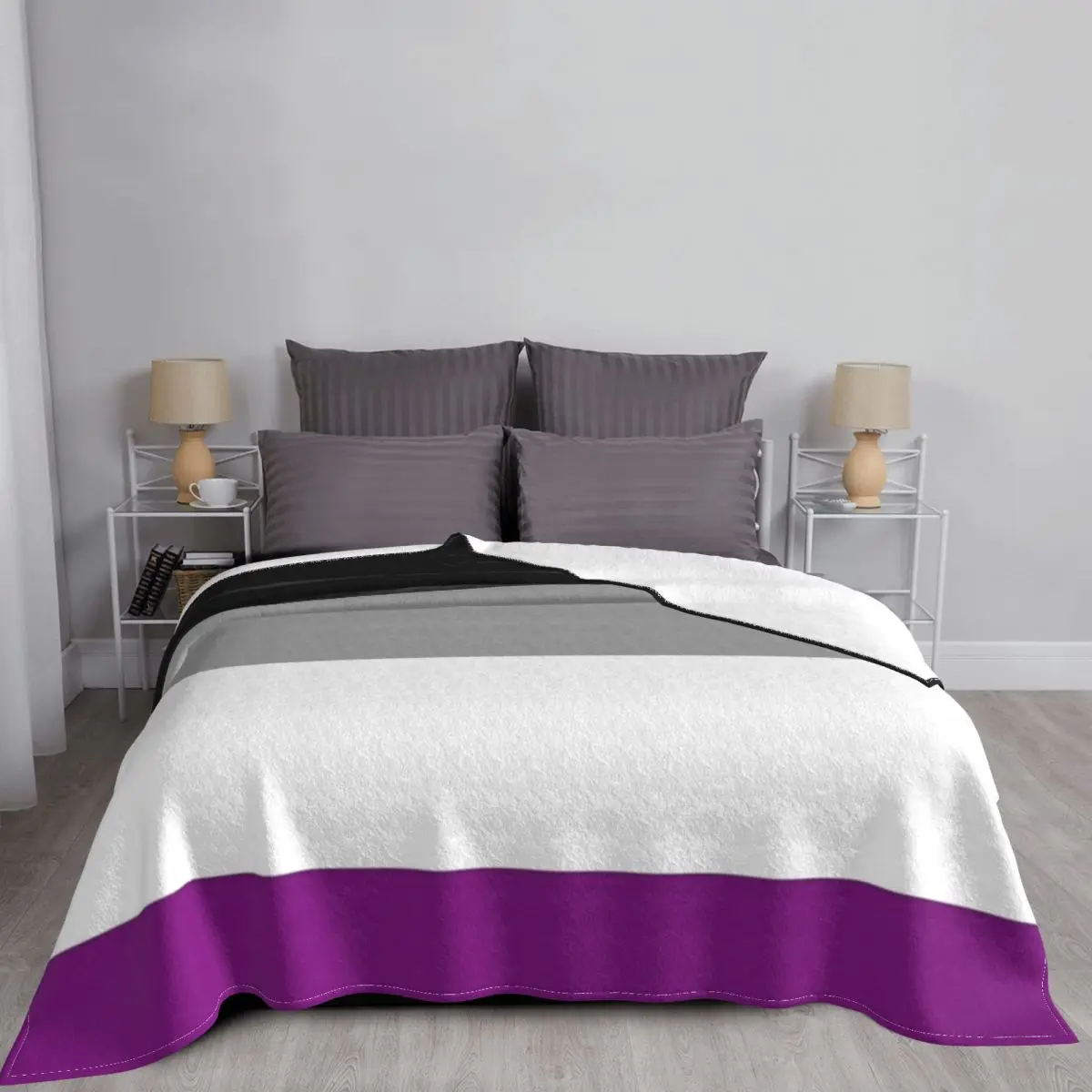 Manta con bandera del orgullo Asexual, colcha para cama a cuadros, toalla de playa, manta t&eacute;rmica, manta ponderada-5