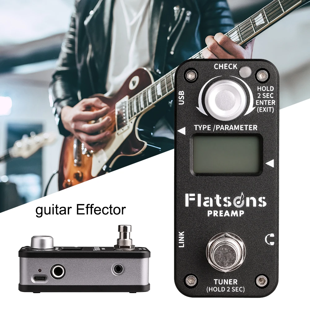 

Педаль эффектов для гитары FLATSONS FPR1, процессор, аналоговая схема, универсальная для частот гитара с эквалайзером, бас-педали, запчасти, аксес...