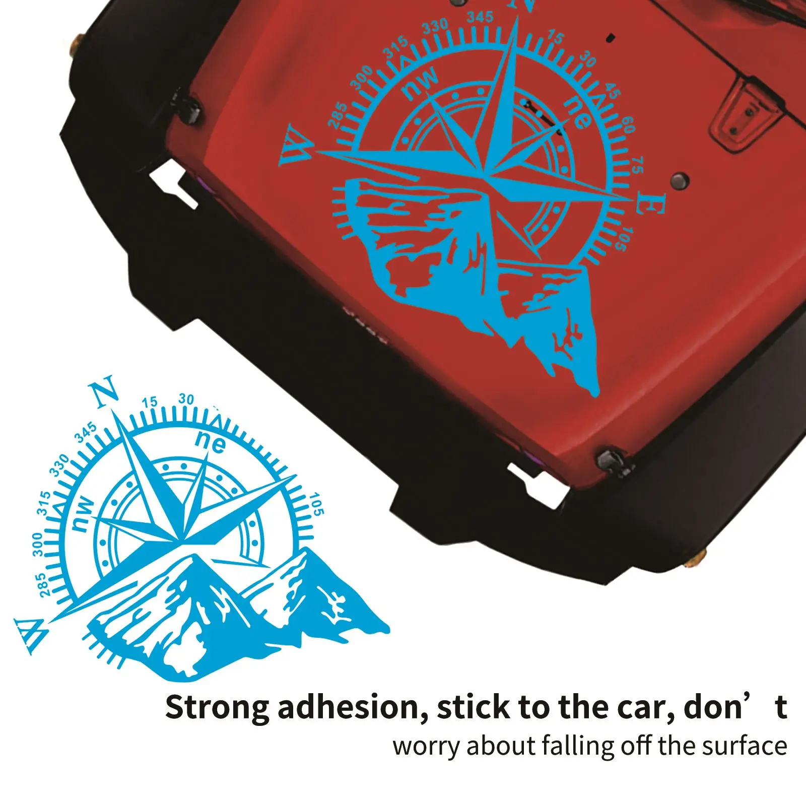 

Car Sticker Vivid Compass Mountain Pattern Car Decoration Sticker Long-lasting PVC Adhesive Waterproof Car Adhesive Sticker