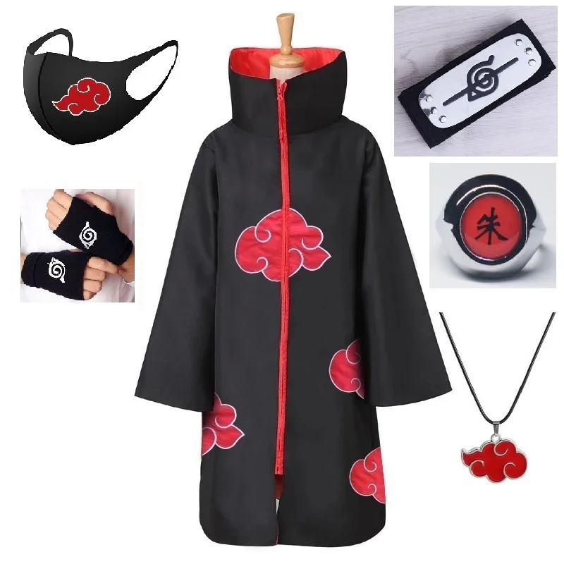 Костюм для косплея Akatsuki Uchiha Tobi Obito маска плащ Хэллоуина мужской и женский костюм