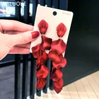 XIALUOKE ретро длинные кисточки карамельных цветов лепестки розы Висячие серьги для женщин Европа США Винтаж Hyperbole Висячие серьги ювелирные изделия