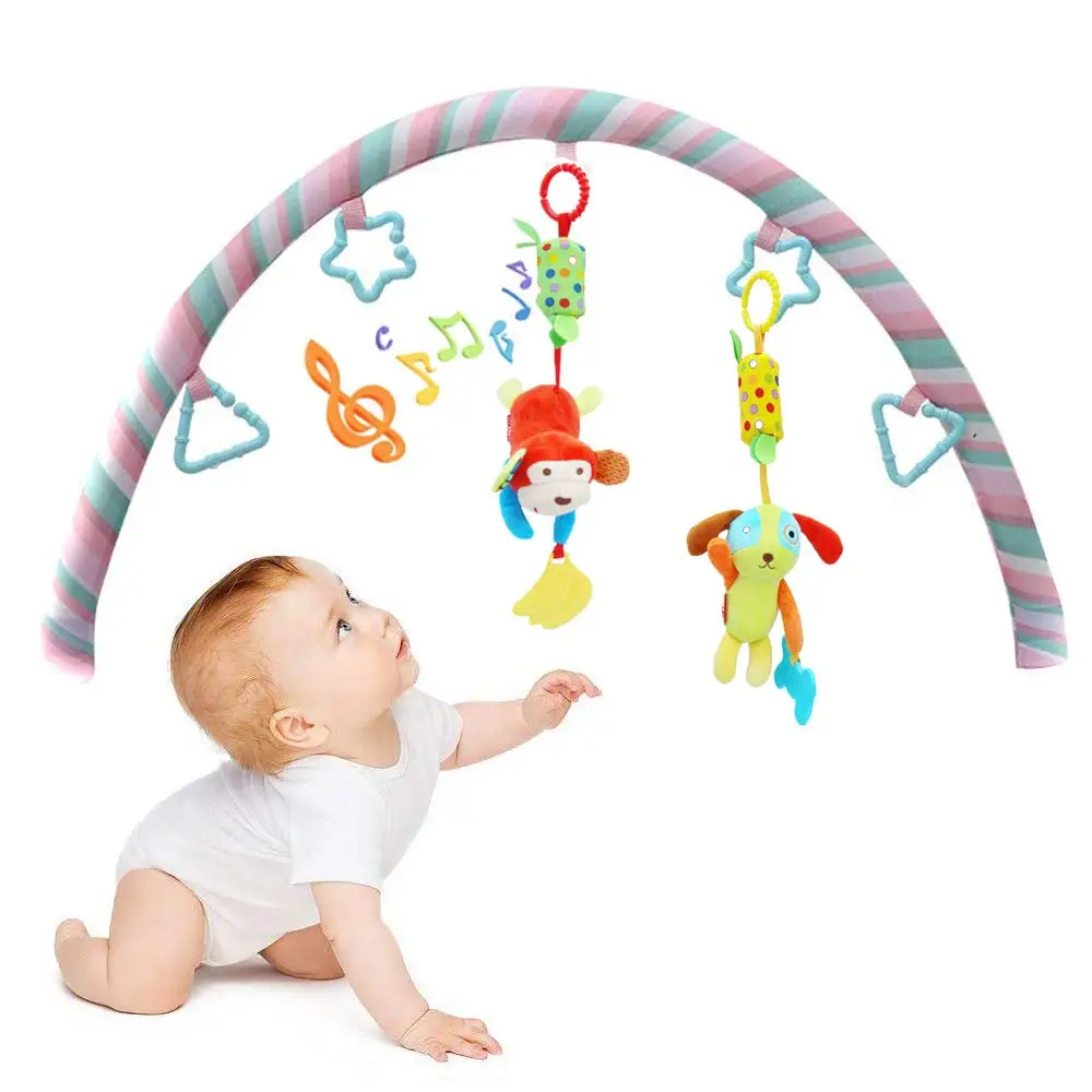 Baby Rattles Toys Newborn Stroller Hanging Crinkle Plush Animal Wind Squeaky Educational Toddler Car Seat Crib Decorate | Игрушки и