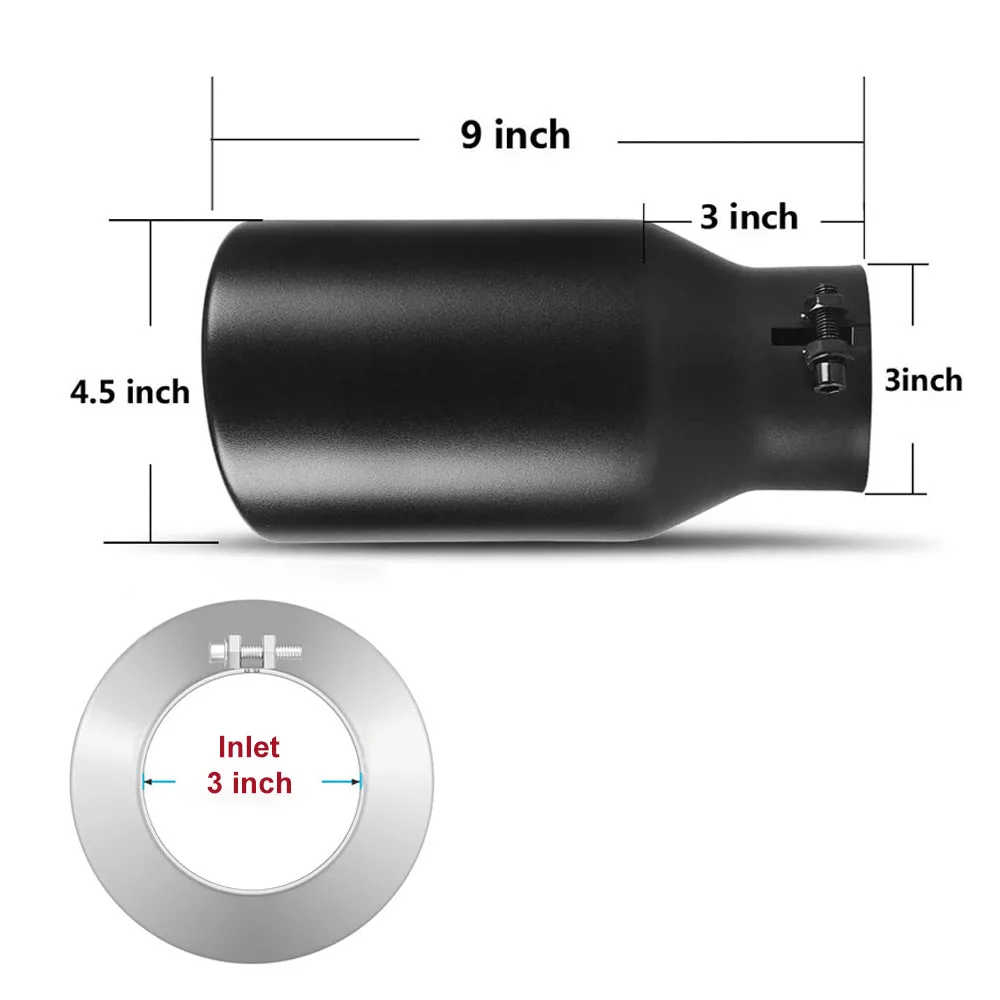 Creadgey New Universal Matt Glossy Chrome Muffler Tip Stainless Steel Tail Pipes Rear Exhaust Pipe Automotive Car Accessories