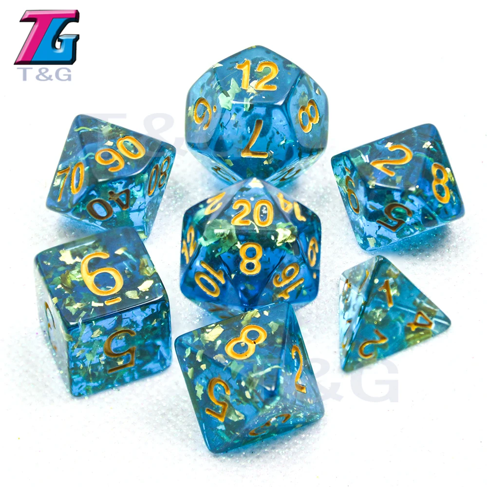 4 цвета sdnd Rpg TRPG 7 шт./лот красочные прозрачные блестящие цифровые кости набор для