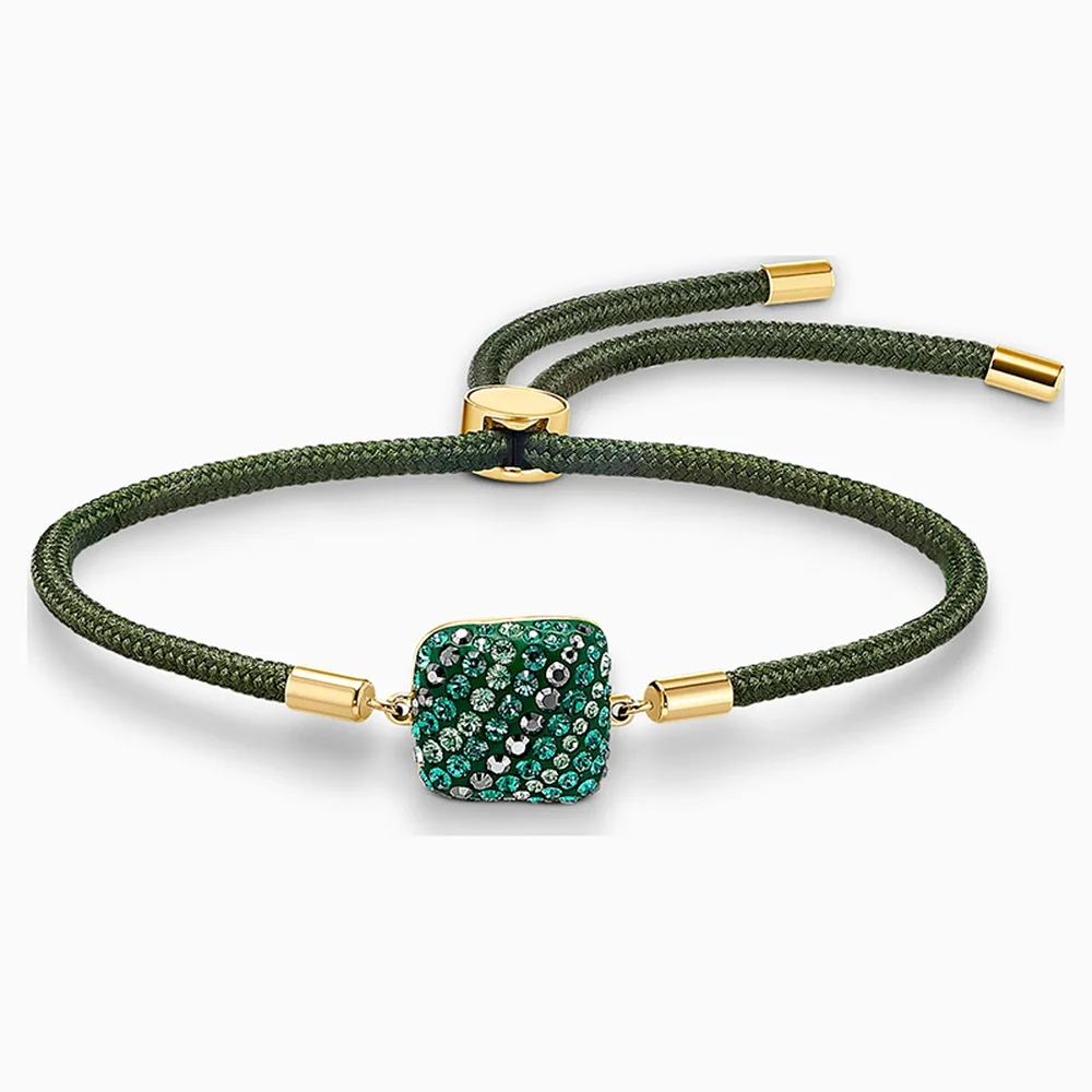 

2021 New SWA Original Fashion Jewelry Beautiful Earth Green Crystal Series Geometric Charm Women's Name Necklace Romantic Gift