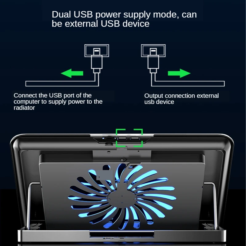 Портативный игровой кулер для ноутбука два USB 17 дюймов Большой размер