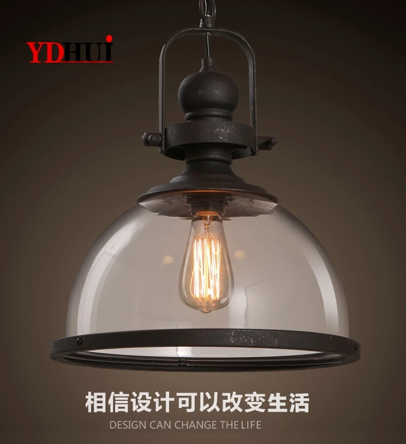 Железная светодиодная люстра в стиле ретро Потолочная декоративная лампа для