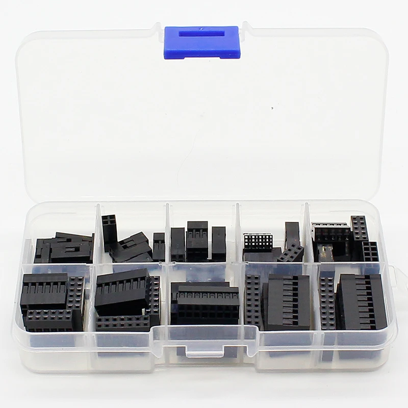 Двухрядный комплект Dupont 1P/2*2/2*3/2*4/ 2*5/2*6/2*7/2*8/ 2*9/ 2*10pin корпус пластиковый клемма