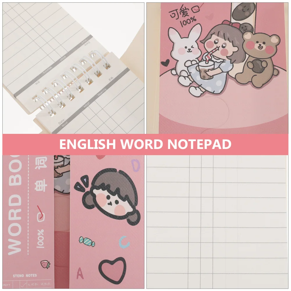 

4pcs English Words Language Vocabulary Notebook Writing Reciting Book Planner