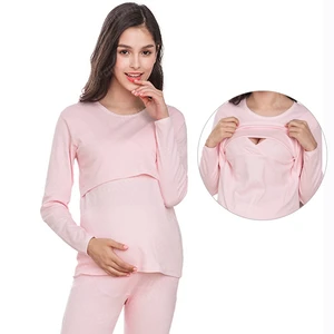 Ночное белье для будущих мам, кормления хлопок для беременных Топы сорочка Ночная сорочка для беременных кормления верхняя одежда с длинными рукавами одежда для мам