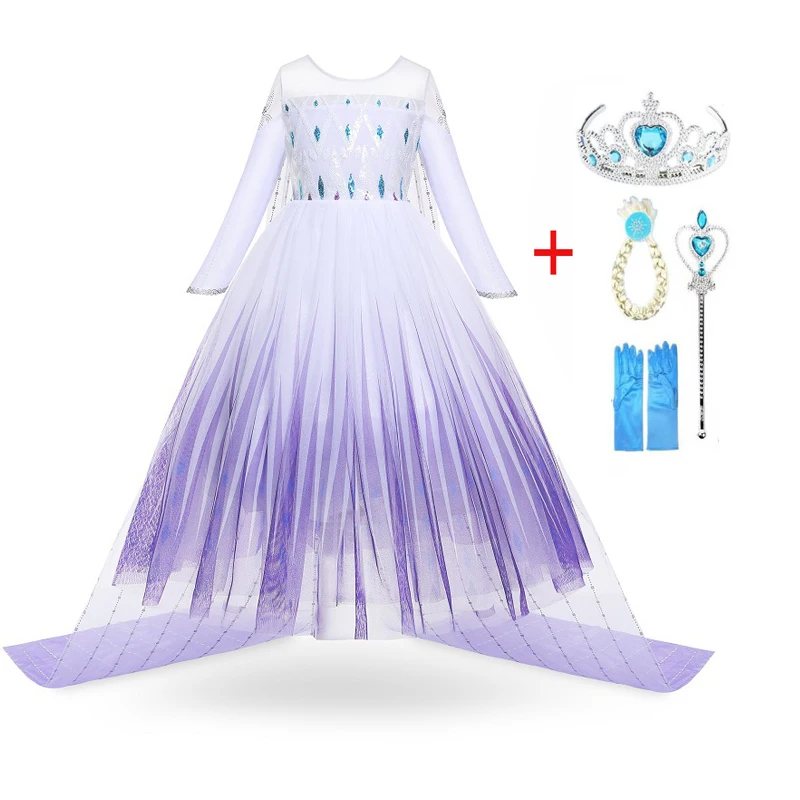 

Girs Princess Dress Costume With Accessories Snowflake Christmas Dress For Kid Carnival Birthday Fancy Child Party Dress Up