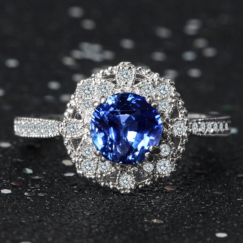 Женское кольцо с сапфировым топазом ювелирное изделие из стерлингового серебра
