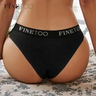 Трусики женские FINETOO, хлопковые, M-2XL бразильские, размера плюс, с надписью, 2 шт.компл., 2021
