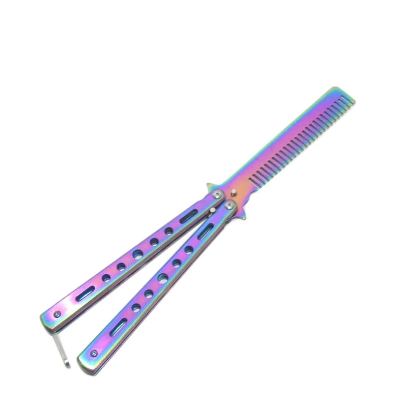 1 шт Складная расческа для волос обучение бабочка Ножи гребень Нержавеющая сталь