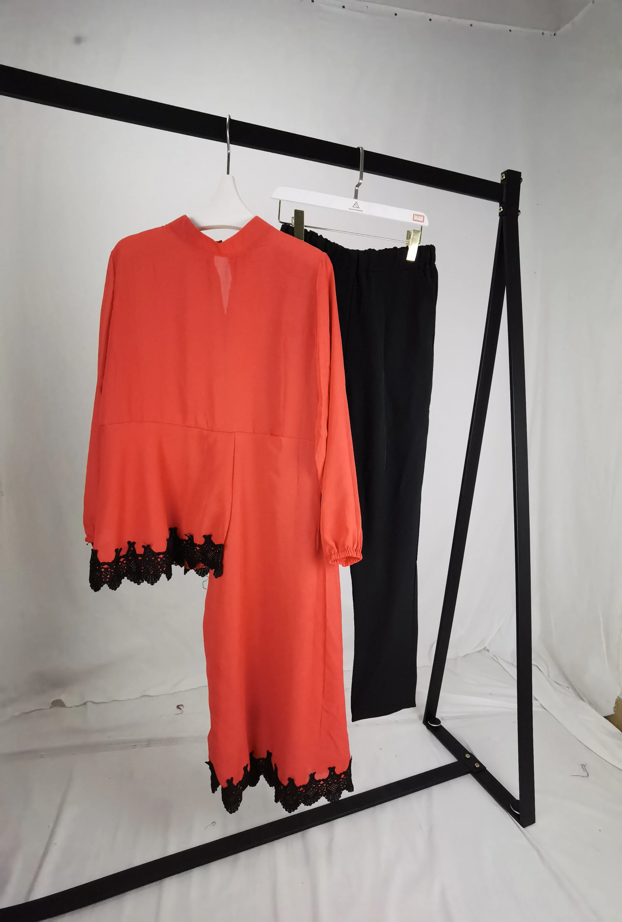 Африканский новый модный Кружевной Костюм с высоким воротником (платье и брюки