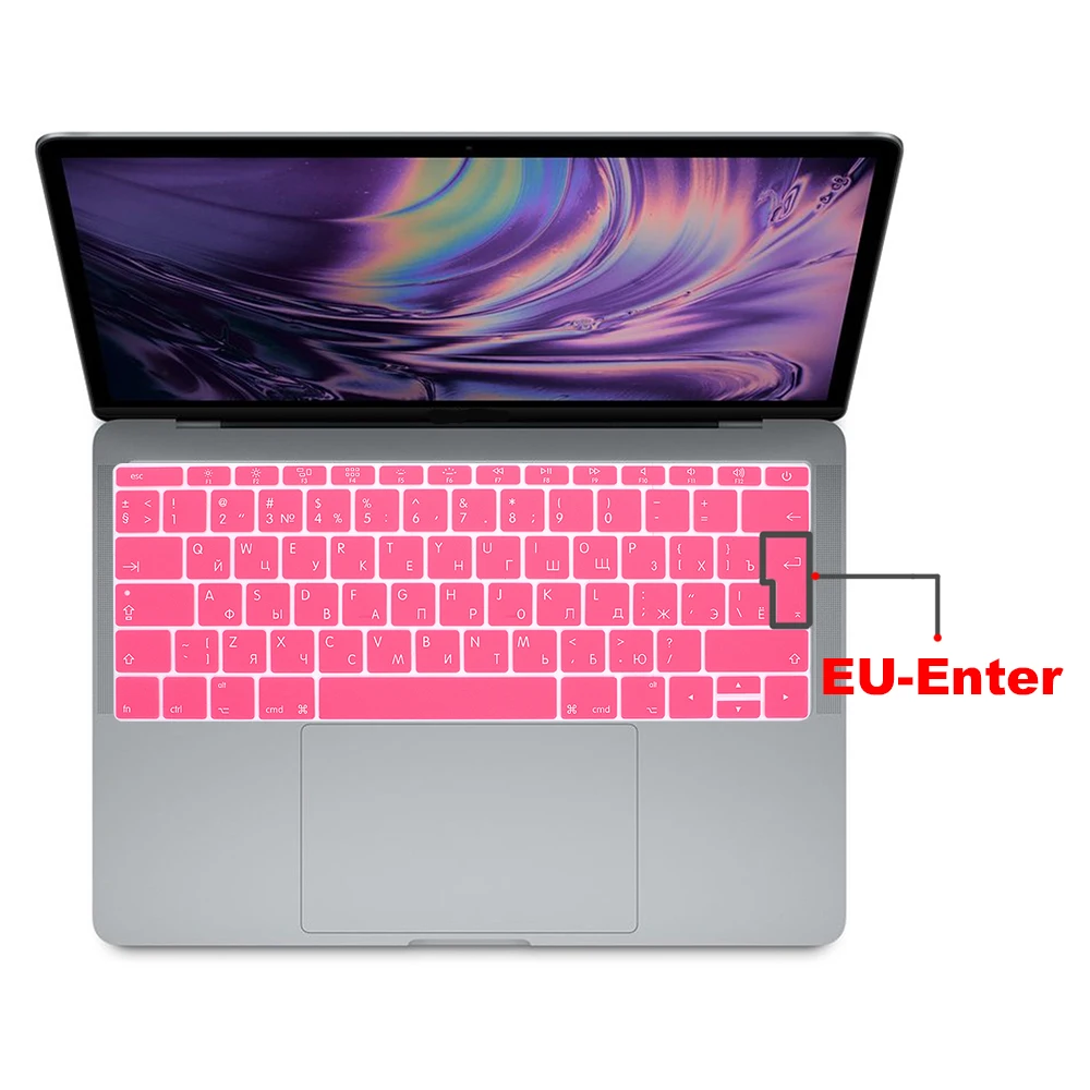 Русская крышка клавиатуры Мягкий силикон для Macbook 1" A1534 A1931 retina для Pro 13" не с сенсорной панелью A1708 A1988 ЕС введите ключ