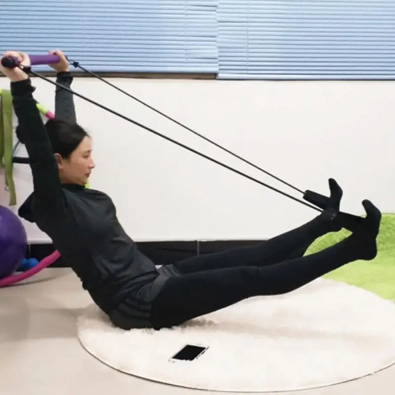 Портативный эластичные 2 петли для ног легкий тренер пилатес бар Спортивная