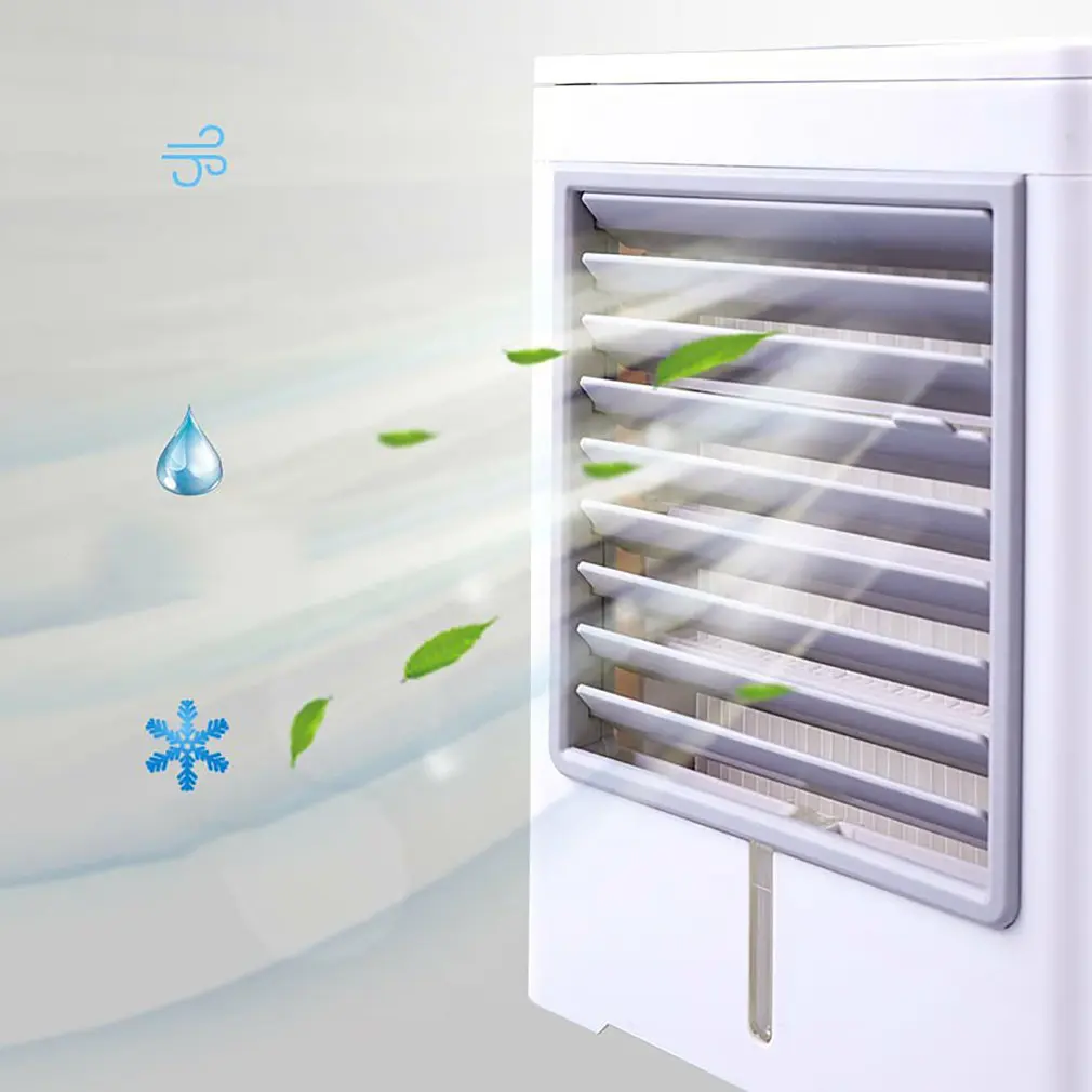 

USB Mini Desktop Portable Air Cooler Touch Screen Large Capacity Water Tank Pull Type Design Three Wind Speeds