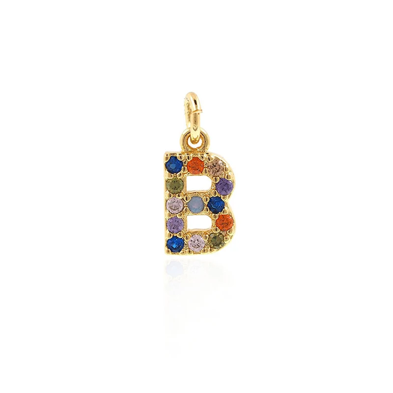 Golden Letter Charms Colorful Crystal Alphabet Charm Pendant For Bracelet Necklace Ankle Handmade Making Jewelry DIY Accessories | Украшения