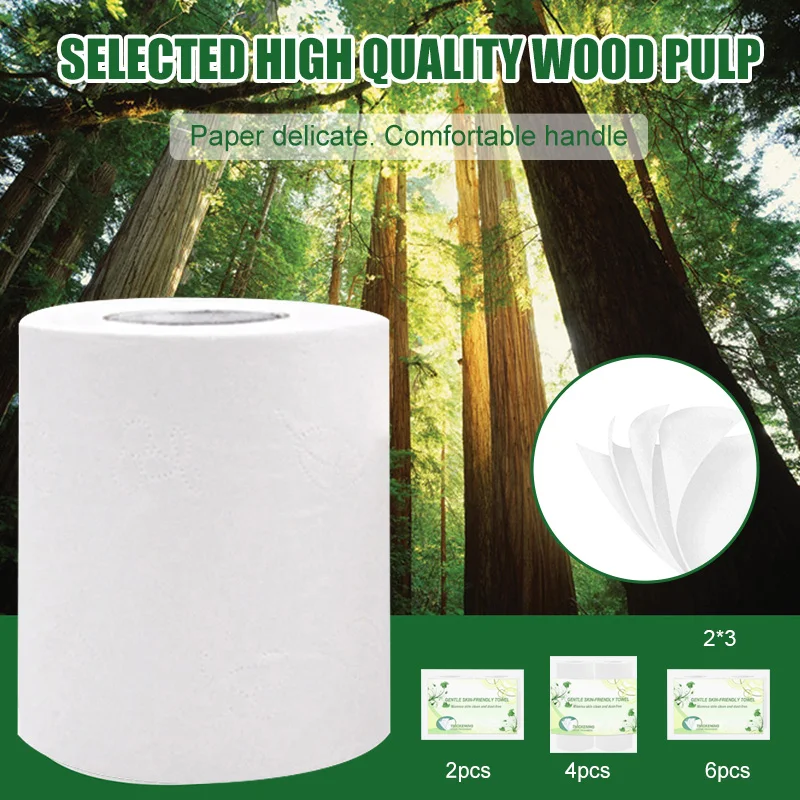 

2/4/6 Rolls Toilet Paper Tissue Household 4 Layers White Soft Skin-Friendly for Bathroom SN-Hot