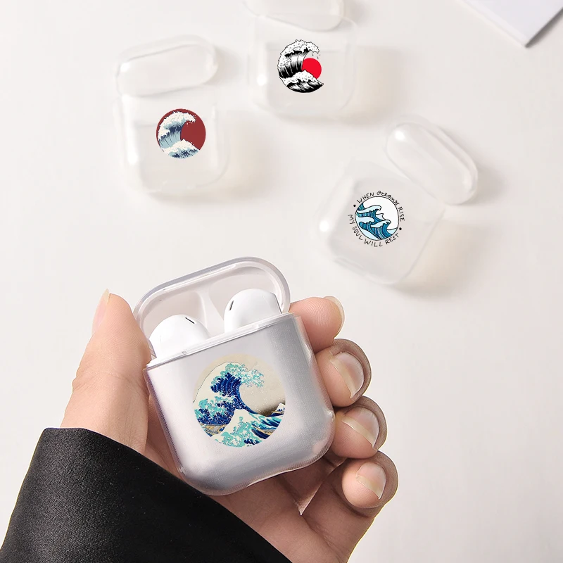 

Great Wave off Kanagawa Case For Apple air pods Pro Case Design Transparent Earphone Case For Airpods 1 2 Soft Silicone Cover
