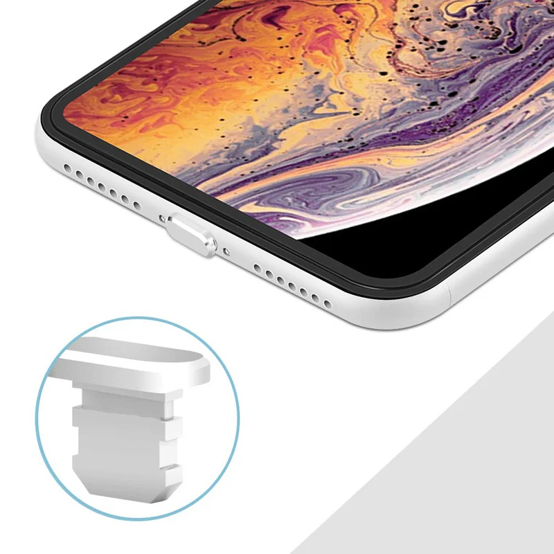 Зарядный порт для iPhone Xs Max, XR, X, 8 Plus, 7, 6s, 5 SE, аксессуары для iPad Mini, алюминиевый материал, защита от пыли-2