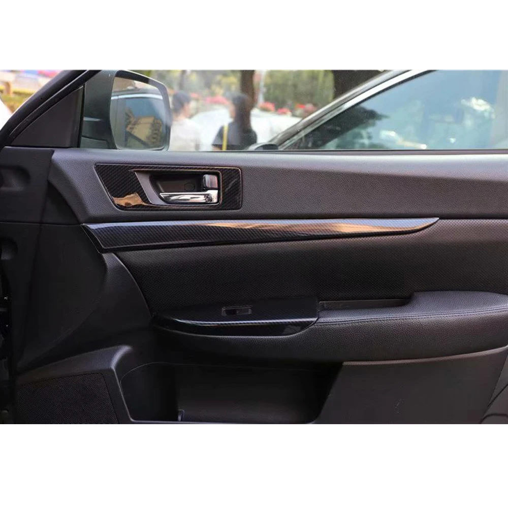 4 шт. стильные полосы для внутренней панели автомобильной двери из углеродного