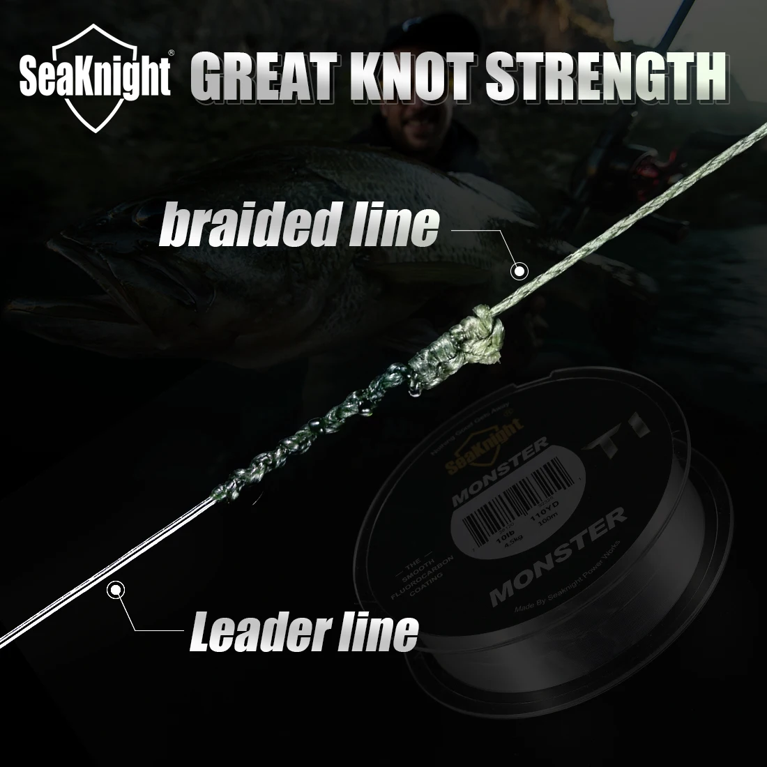 SeaKnight MONSTER T3 фторуглеродная леска 100 м гладкая мононити Leader Line 100% Тройная